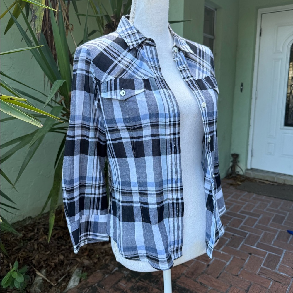 Theory Plaid Button Down Shirt